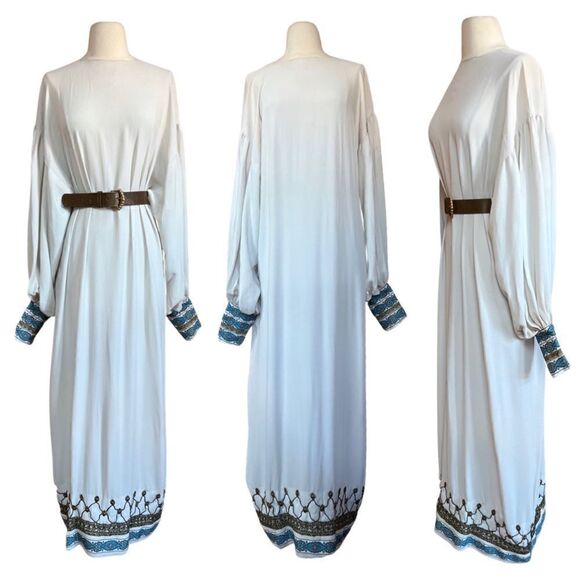 Stunning Handmade One of a Kind 70s Boho Grecian Mediterranean Gown - Picture 1 of 11
